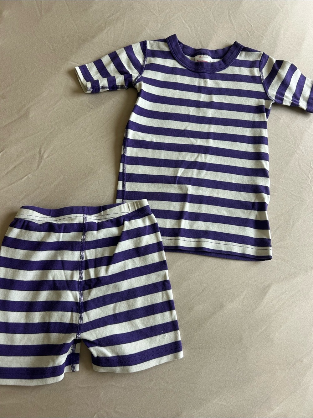 Hanna Andersson Purple and White Striped Kids Pajama Set